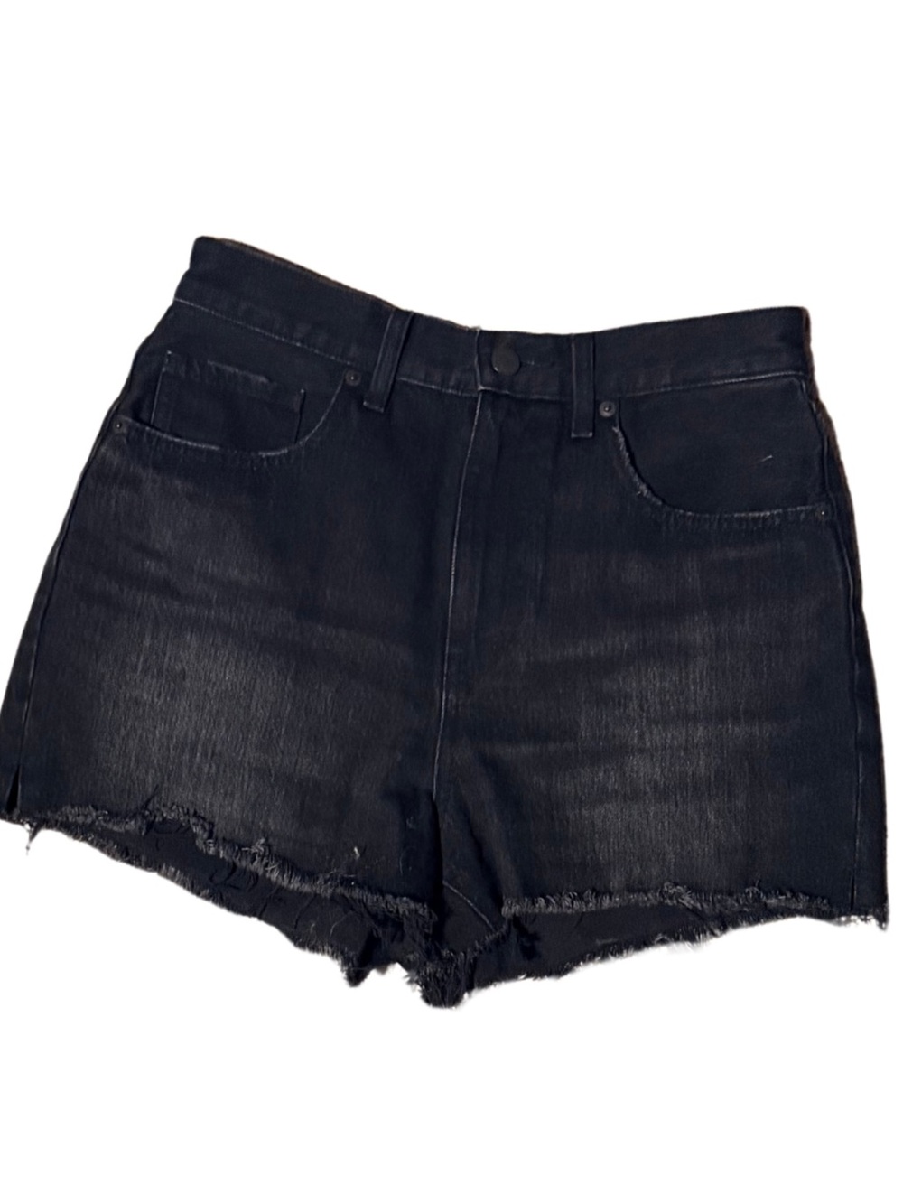 Uniqlo 100% Cotton High-Rise Black Denim Cutoff Shorts